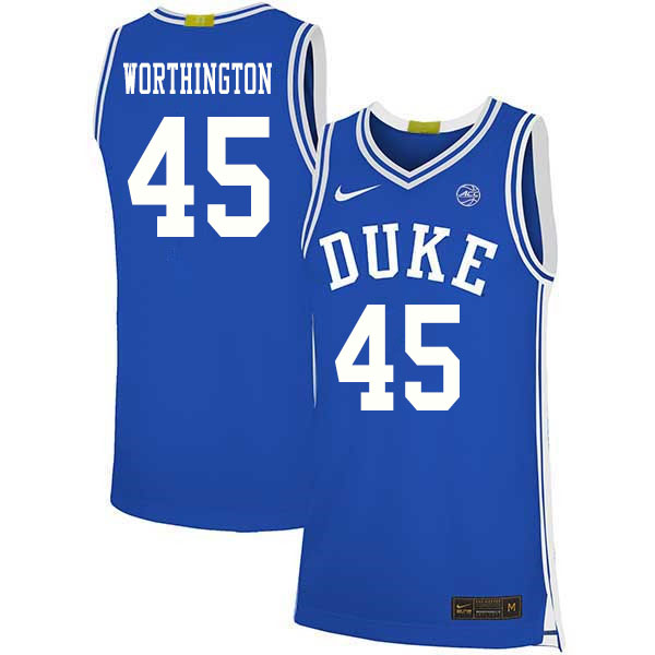 2020 Men #45 Keenan Worthington Duke Blue Devils College Basketball Jerseys Sale-Blue - Click Image to Close